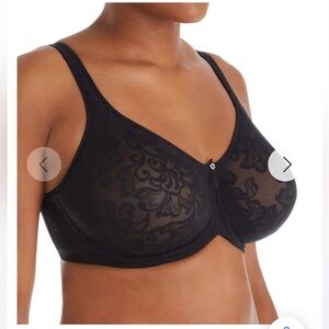 🖤 Lunaire Black Jacquard Underwire Lace Bra NWT 36D